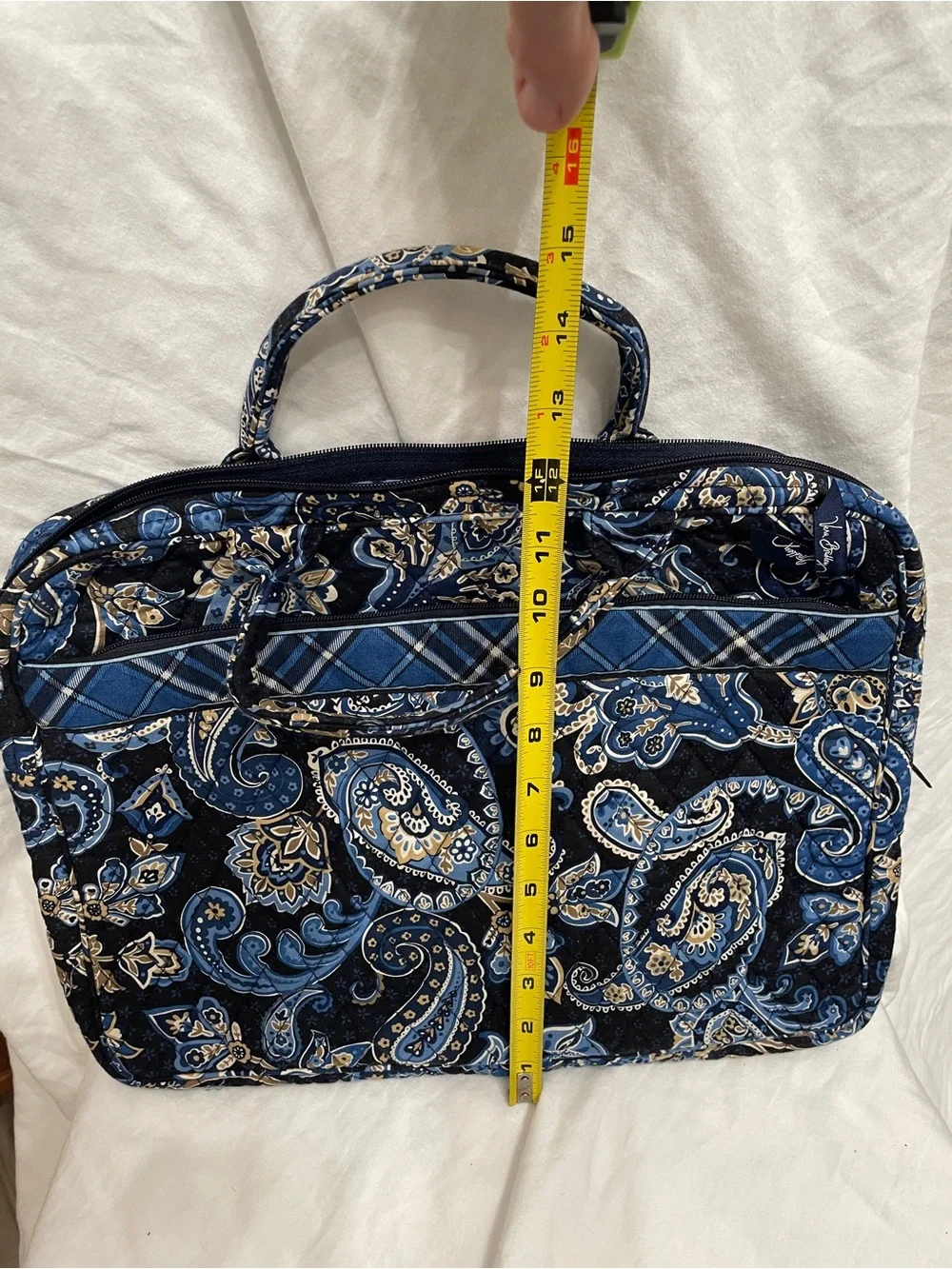Vera Bradley Retired Windsor Navy Quilted Laptop Tote